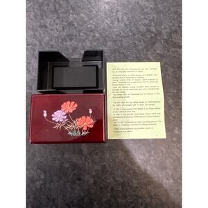 Vintage Japanese Tamamushi-Nuri Lacquer Box Red Floral Finish Traditional Sendai